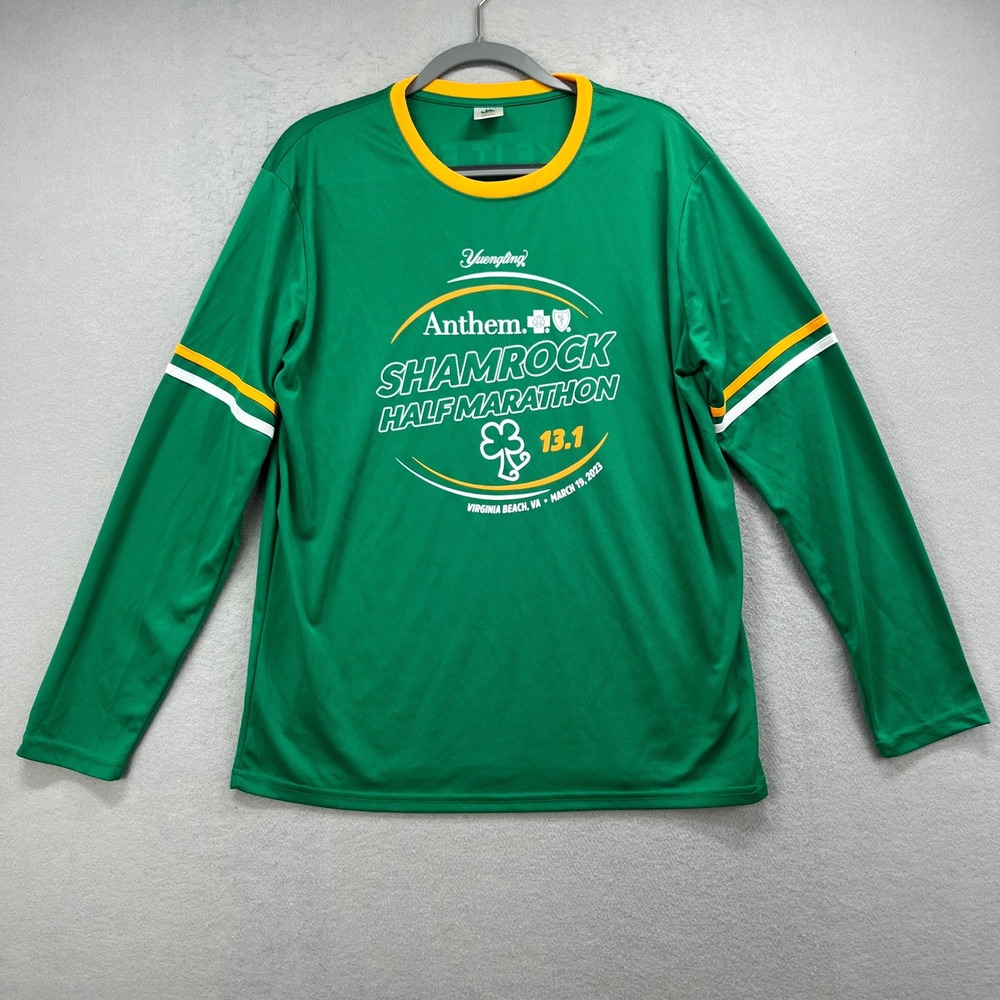Shamrock‎ Half Marathon 2023 Shirt Mens L Green Running Active St Patricks Rugby
